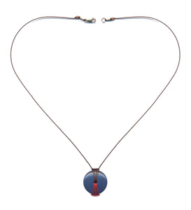 N2051 Navy Wheel Necklace