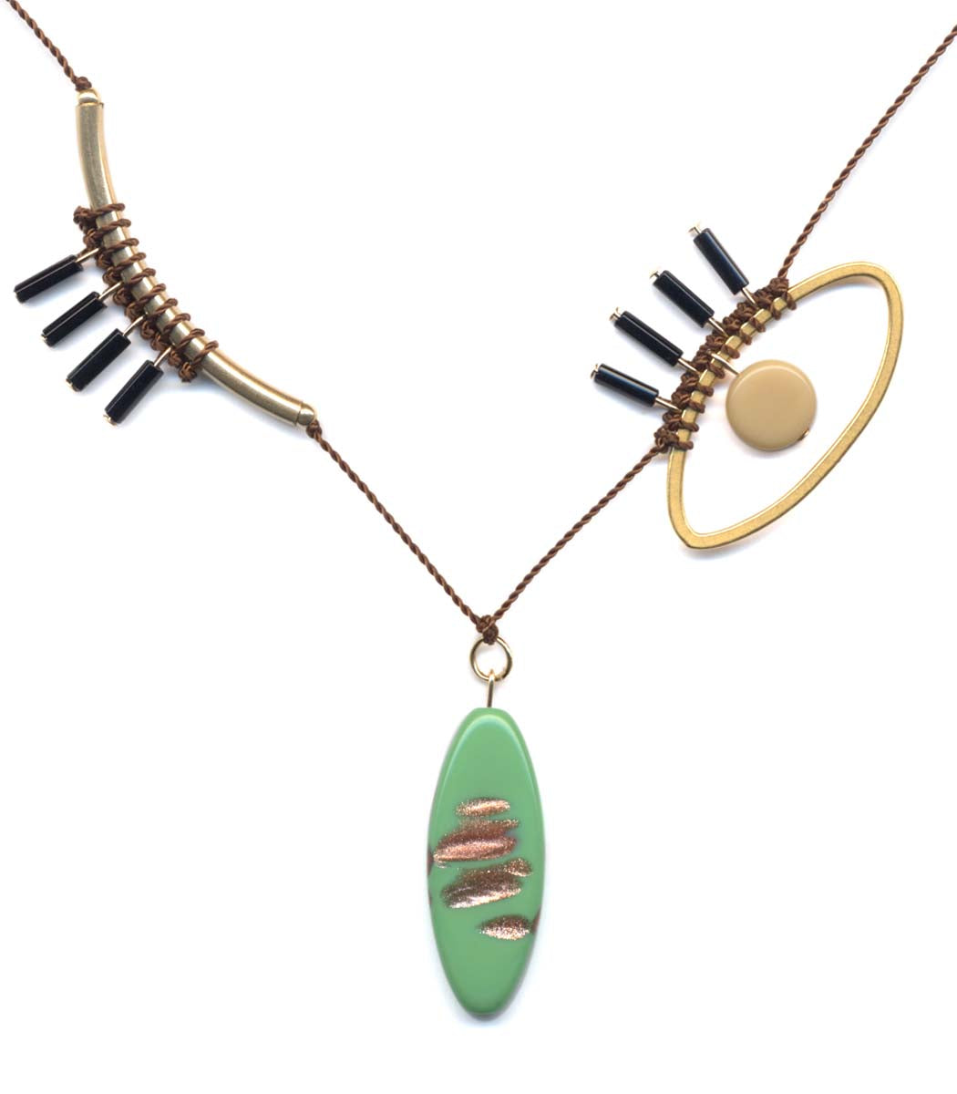 N2057 Pablo Picasso – Green Drop Necklace