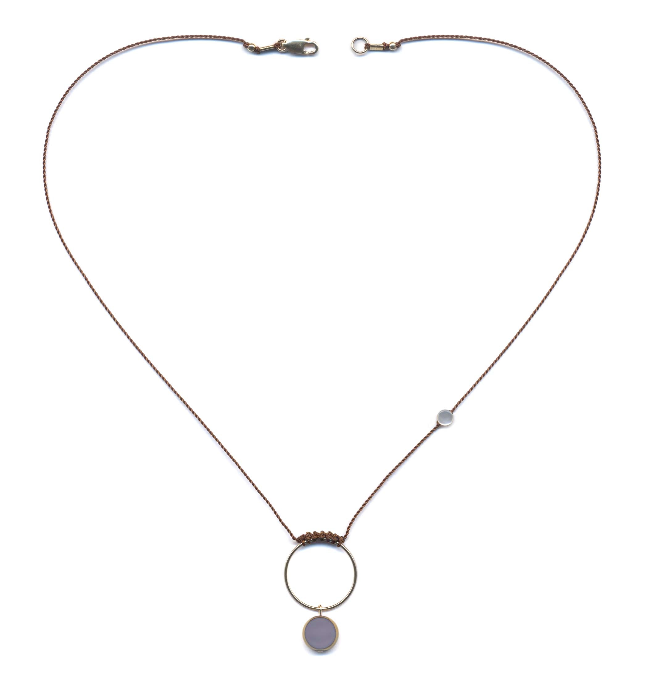 N2058 Roped Lavender Charm Necklace